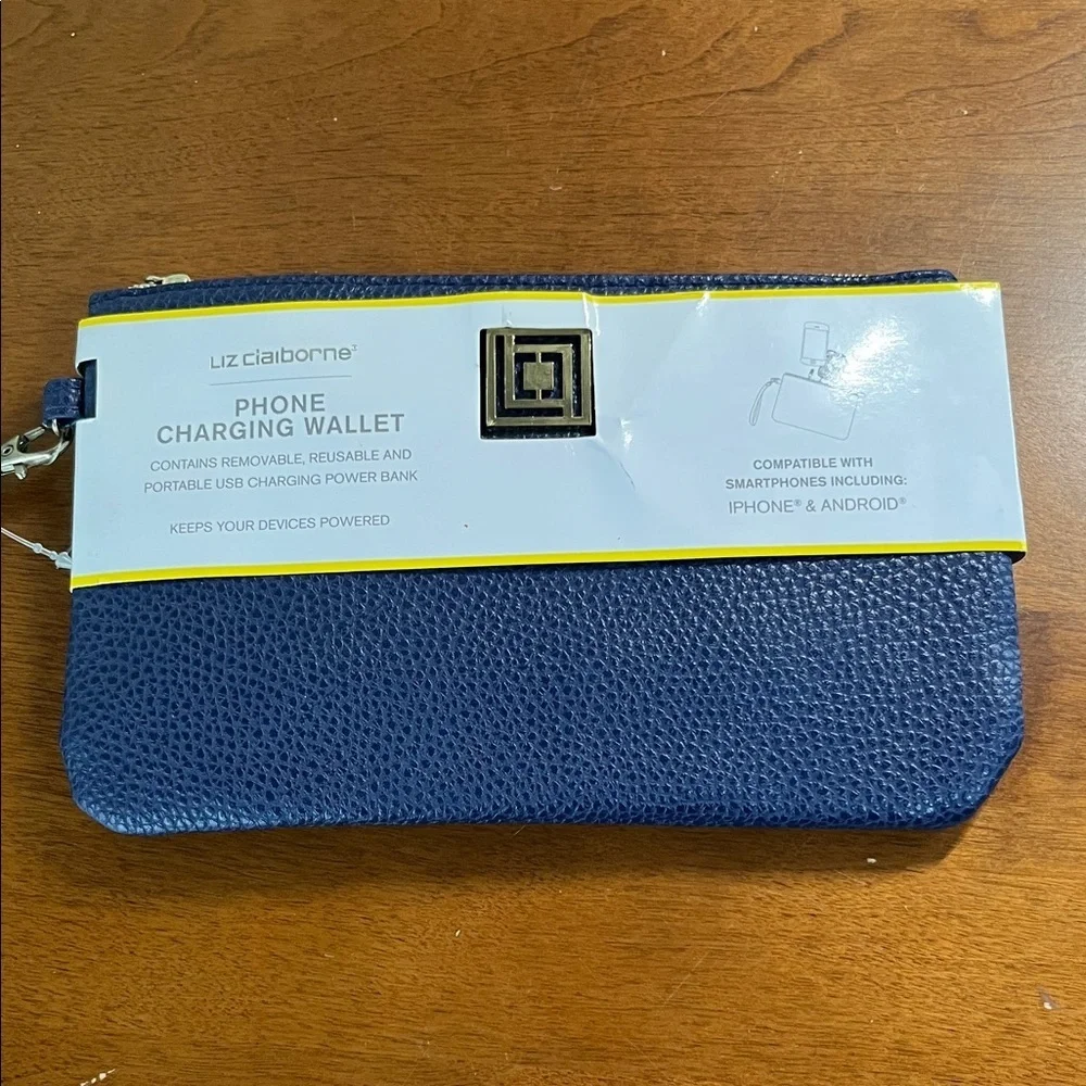 Liz Claiborne Navy Phone Charging Wallet
